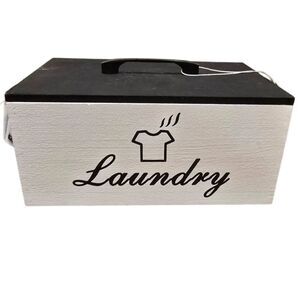 Vintage & Stylish Laundry Storage Decorative Wooden Box with Handle